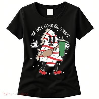 Out Here Looking Like A Snack Cute Boo Jee Xmas Trees Cakes Women's T-Shirt