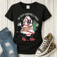 Out Here Looking Like A Snack Cute Boo Jee Xmas Trees Cakes Women's T-Shirt thumb 3