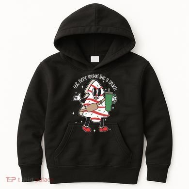 Out Here Looking Like A Snack Cute Boo Jee Xmas Trees Cakes Kids Hoodie