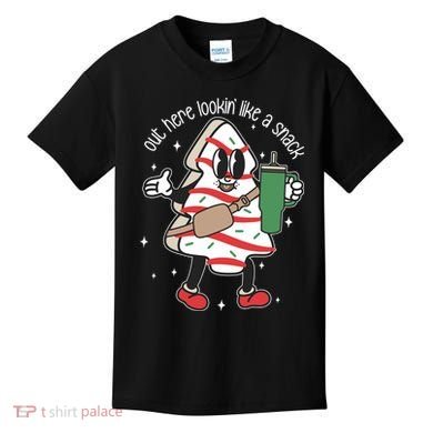 Out Here Looking Like A Snack Cute Boo Jee Xmas Trees Cakes Kids T-Shirt