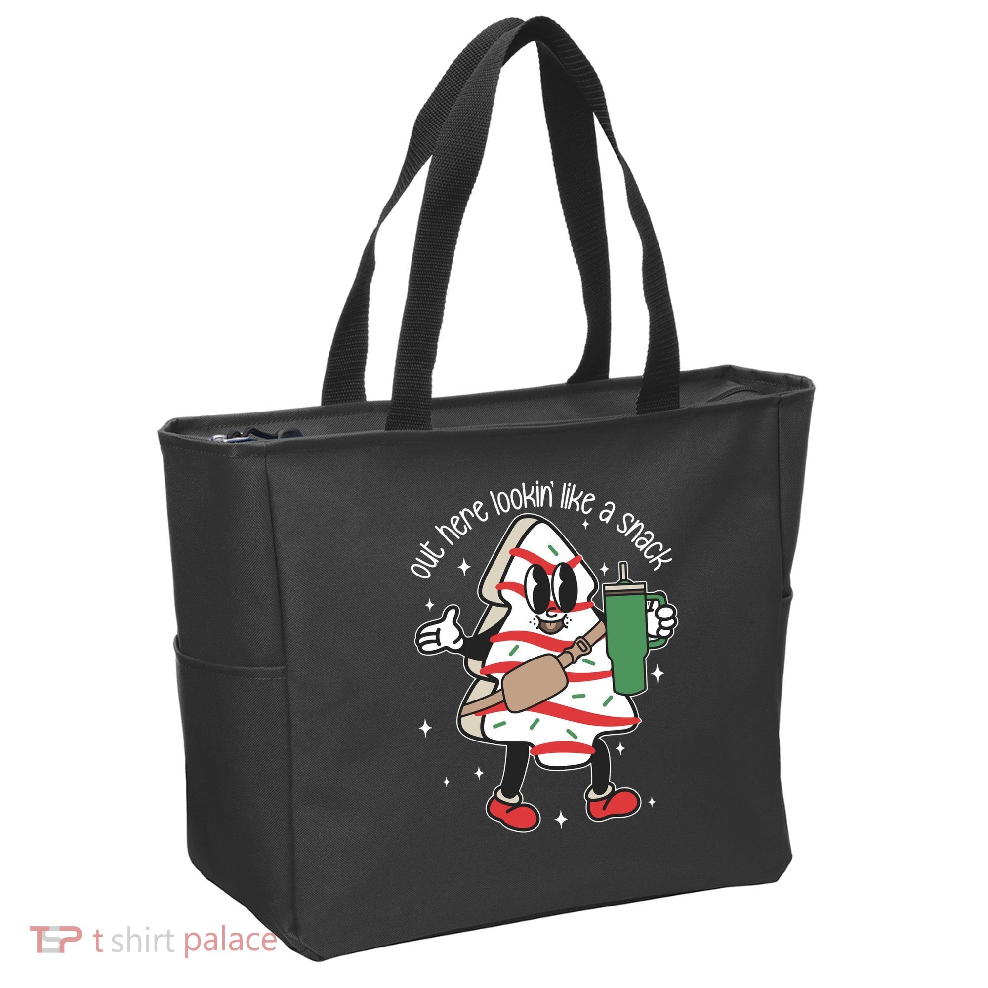 Out Here Looking Like A Snack Cute Boo Jee Xmas Trees Cakes Tote Bag