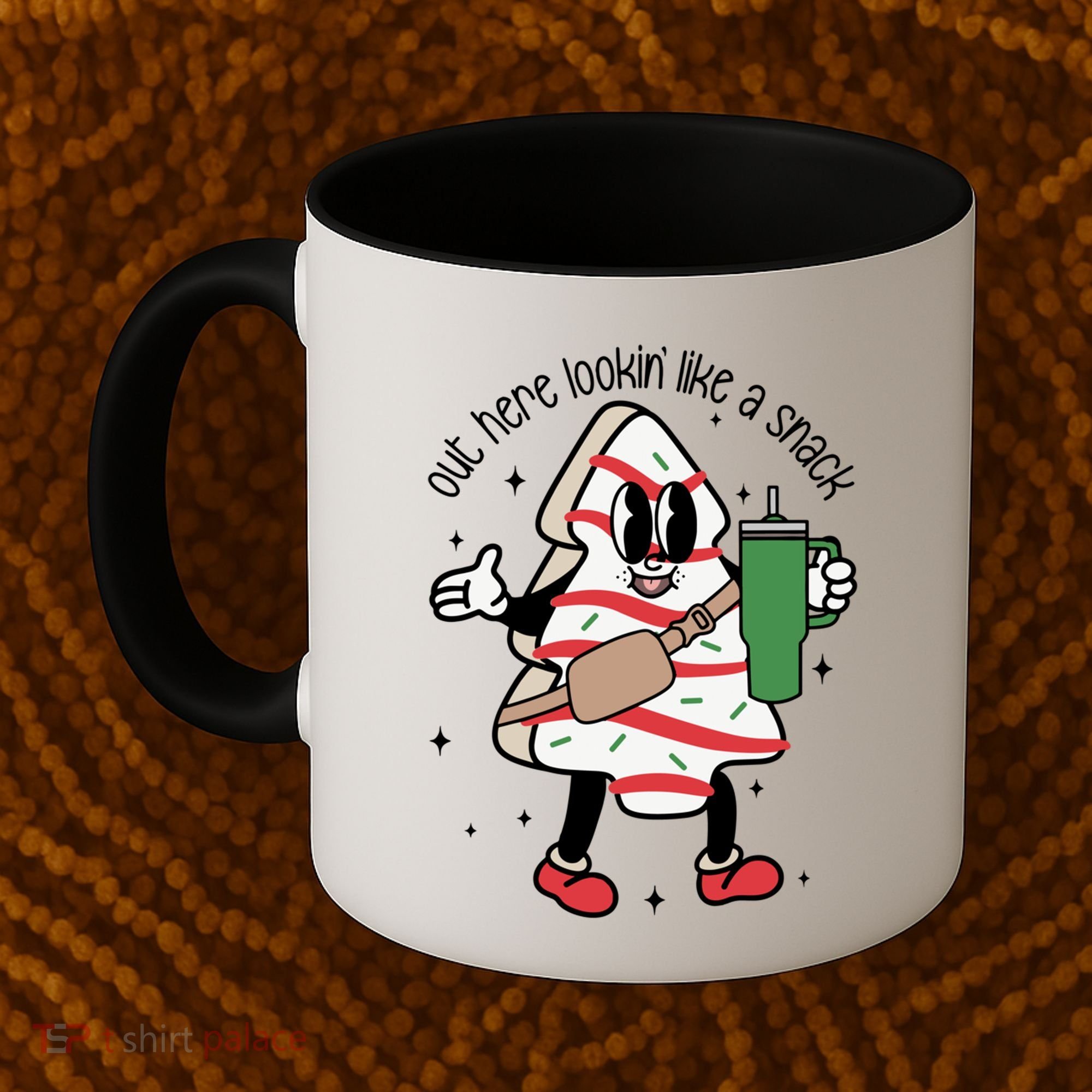 Out Here Looking Like A Snack Cute Boo Jee Xmas Trees Cakes Gift Coffee Mug