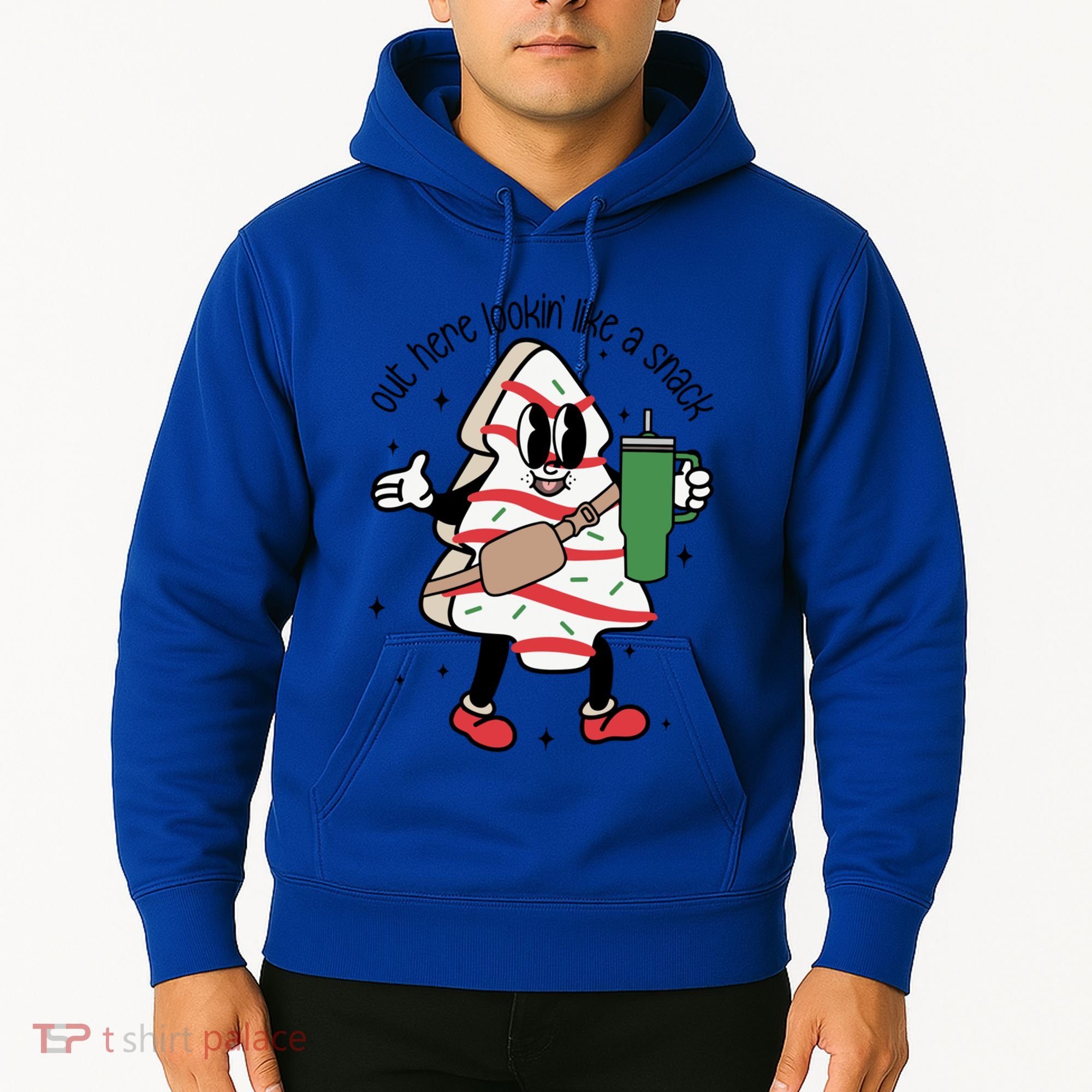 Out Here Looking Like A Snack Cute Boo Jee Xmas Trees Cakes Gift Hoodie