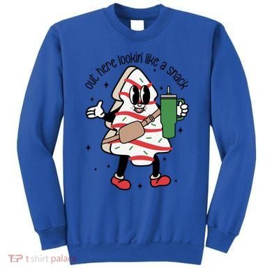 Out Here Looking Like A Snack Cute Boo Jee Xmas Trees Cakes Gift Sweatshirt