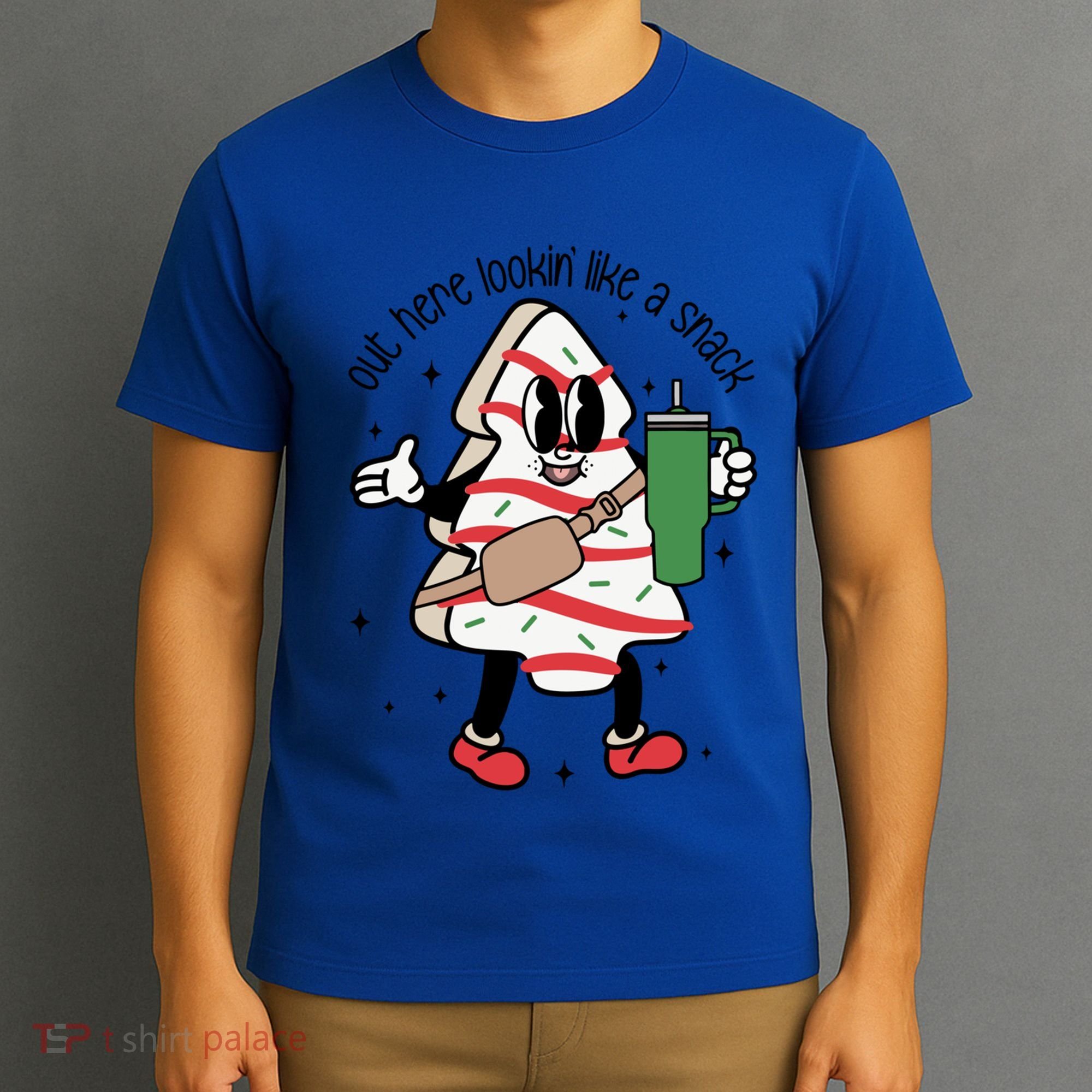 Out Here Looking Like A Snack Cute Boo Jee Xmas Trees Cakes Gift T-Shirt