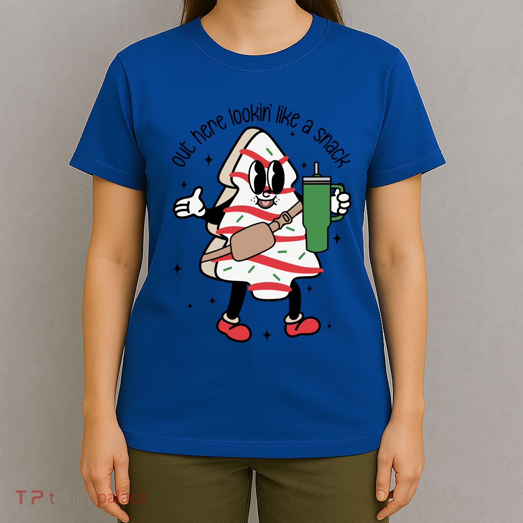 Out Here Looking Like A Snack Cute Boo Jee Xmas Trees Cakes Gift T-Shirt