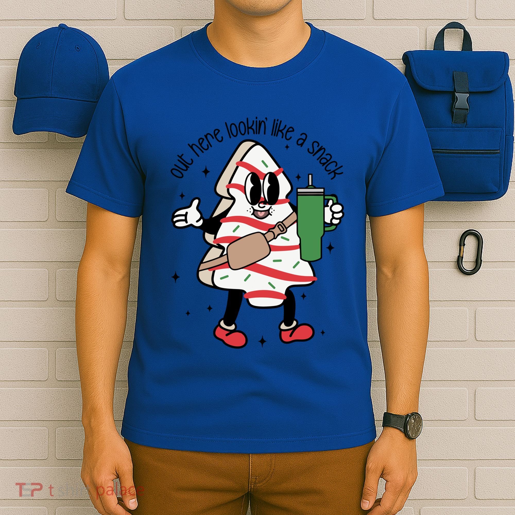 Out Here Looking Like A Snack Cute Boo Jee Xmas Trees Cakes Gift T-Shirt