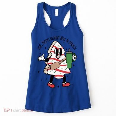 Out Here Looking Like A Snack Cute Boo Jee Xmas Trees Cakes Gift Women's Tank Top