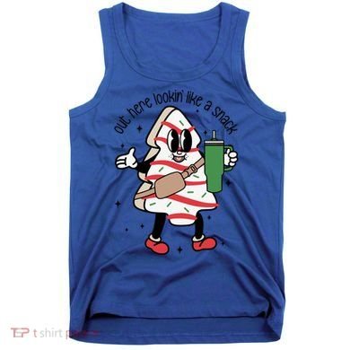 Out Here Looking Like A Snack Cute Boo Jee Xmas Trees Cakes Gift Tank Top