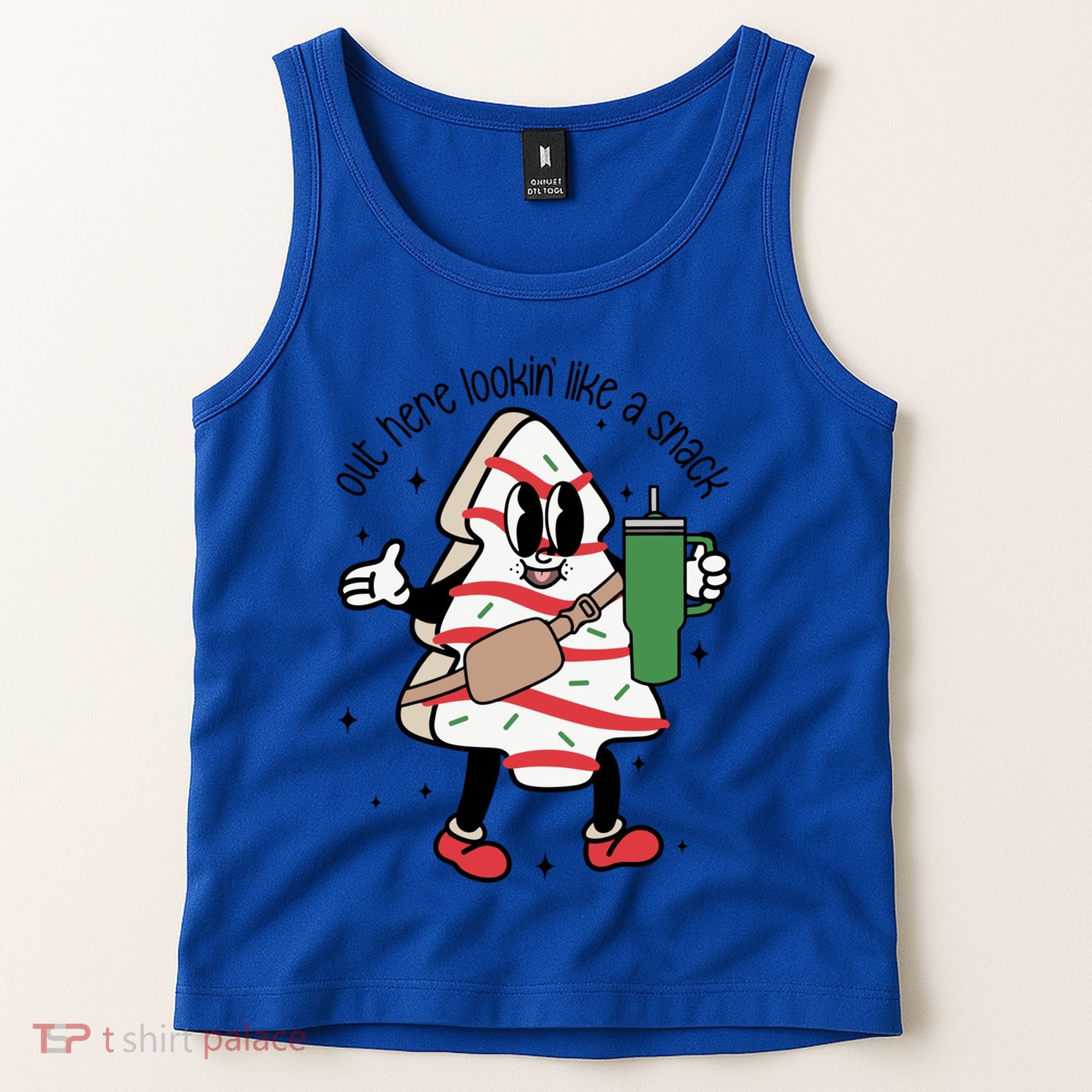 Out Here Looking Like A Snack Cute Boo Jee Xmas Trees Cakes Gift Tank Top