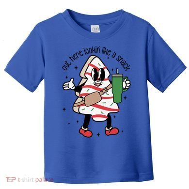 Out Here Looking Like A Snack Cute Boo Jee Xmas Trees Cakes Gift Toddler T-Shirt