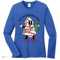 Out Here Looking Like A Snack Cute Boo Jee Xmas Trees Cakes Gift Women's Long Sleeve Shirt thumb 0