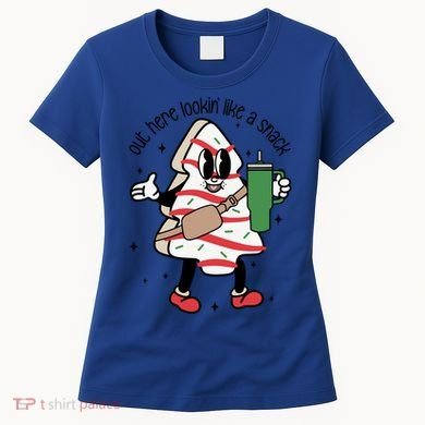 Out Here Looking Like A Snack Cute Boo Jee Xmas Trees Cakes Gift Women's T-Shirt