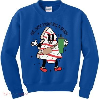 Out Here Looking Like A Snack Cute Boo Jee Xmas Trees Cakes Gift Kids Sweatshirt