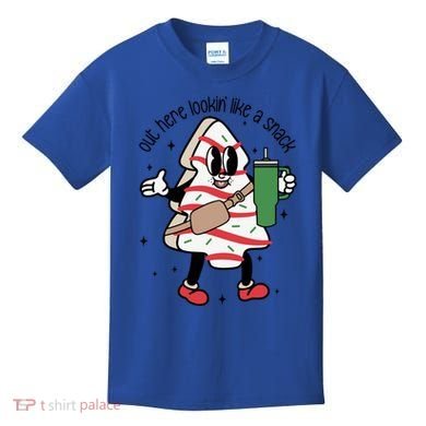 Out Here Looking Like A Snack Cute Boo Jee Xmas Trees Cakes Gift Kids T-Shirt