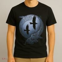 Odins Huginn & Muninn Norse Mythology T-Shirt thumb 3
