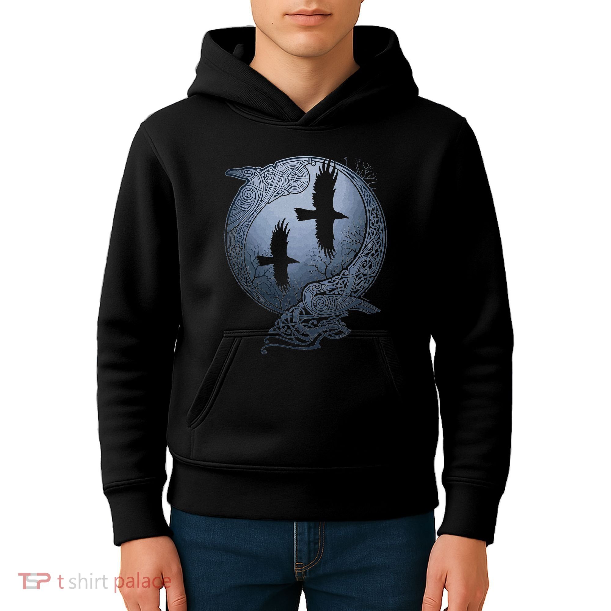Odins Huginn & Muninn Norse Mythology Kids Hoodie