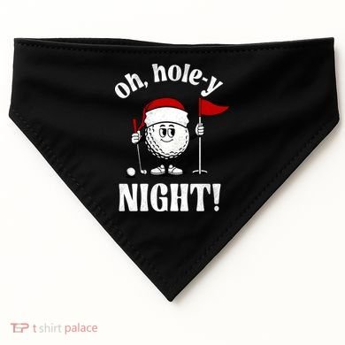 Oh Holey Night Golf Funny Christmas USA-Made Doggie Bandana