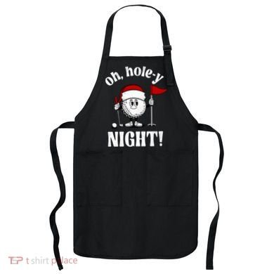 Oh Holey Night Golf Funny Christmas Apron