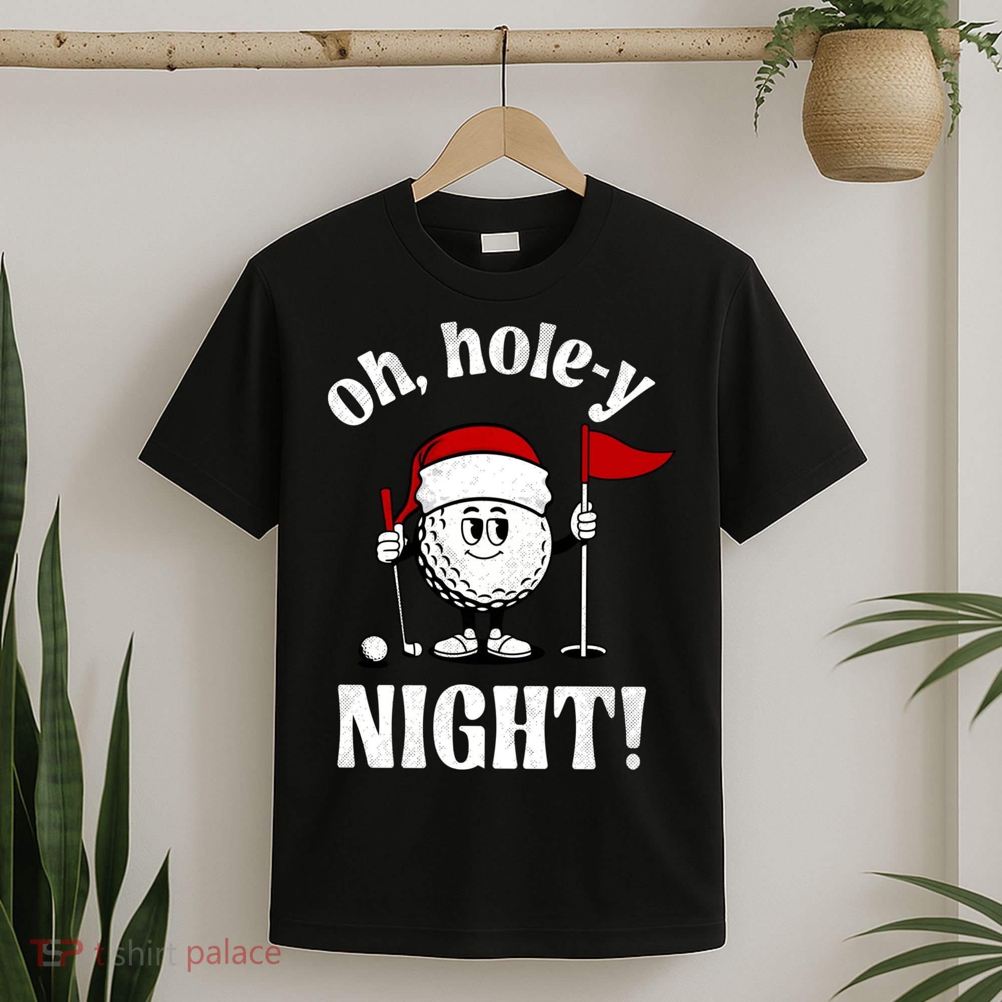 Oh Holey Night Golf Funny Christmas T-Shirt