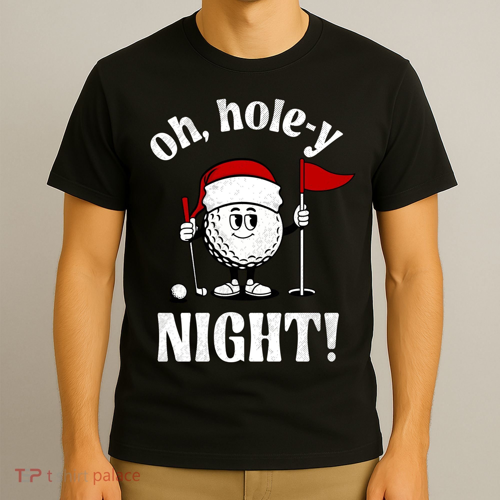 Oh Holey Night Golf Funny Christmas T-Shirt