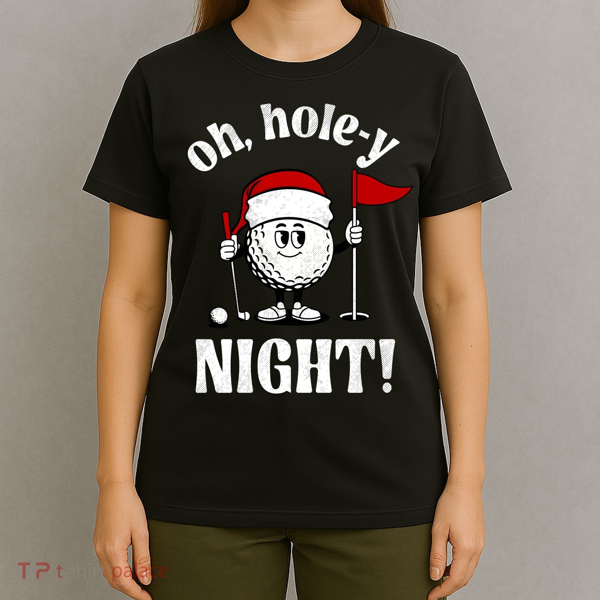 Oh Holey Night Golf Funny Christmas T-Shirt