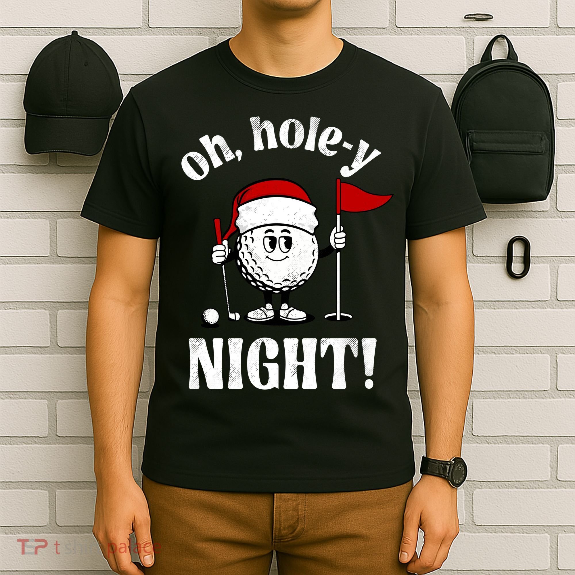 Oh Holey Night Golf Funny Christmas T-Shirt