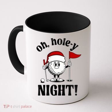 Oh Holey Night Golf Funny Christmas Coffee Mug