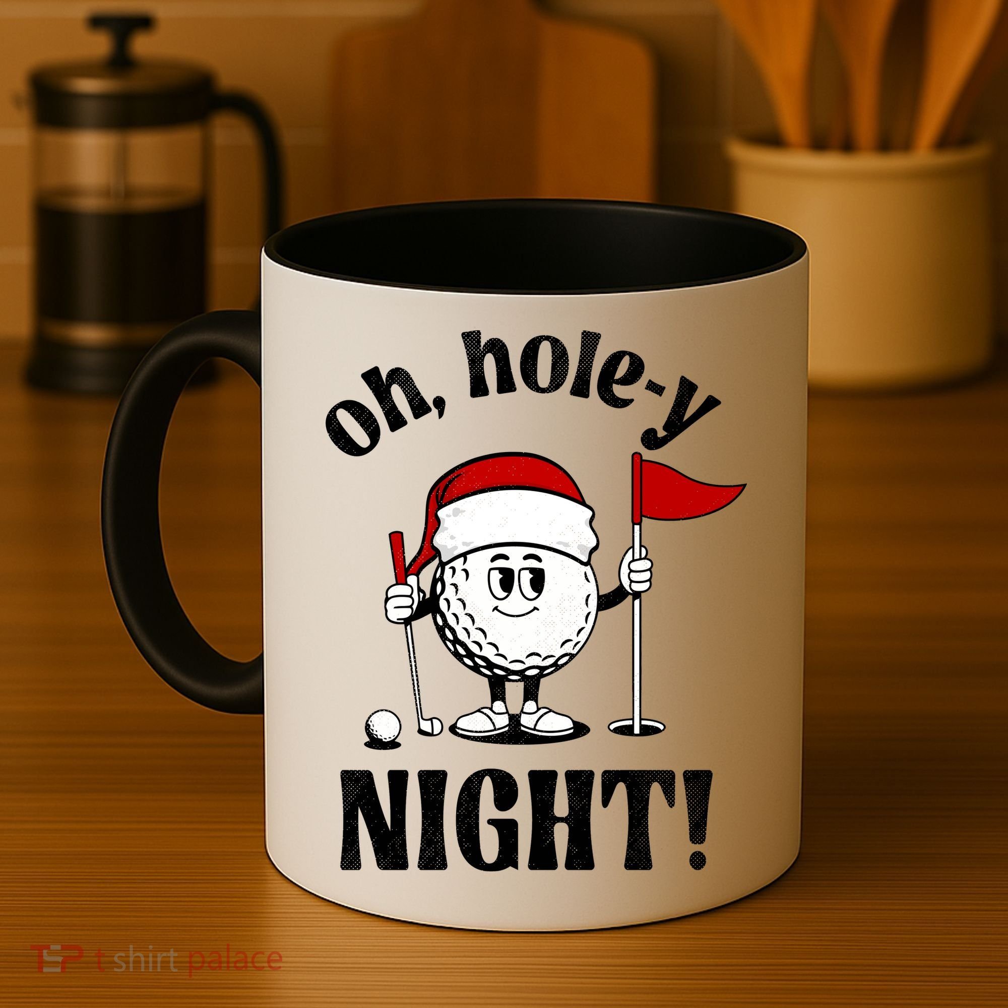 Oh Holey Night Golf Funny Christmas Coffee Mug