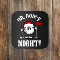 Oh Holey Night Golf Funny Christmas Coaster thumb 0