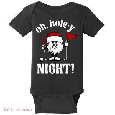 Oh Holey Night Golf Funny Christmas Baby Bodysuit