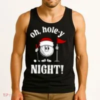 Oh Holey Night Golf Funny Christmas Tank Top thumb 3