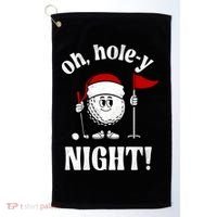 Oh Holey Night Golf Funny Christmas Golf Towel thumb 0