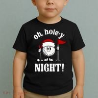 Oh Holey Night Golf Funny Christmas Toddler T-Shirt thumb 2