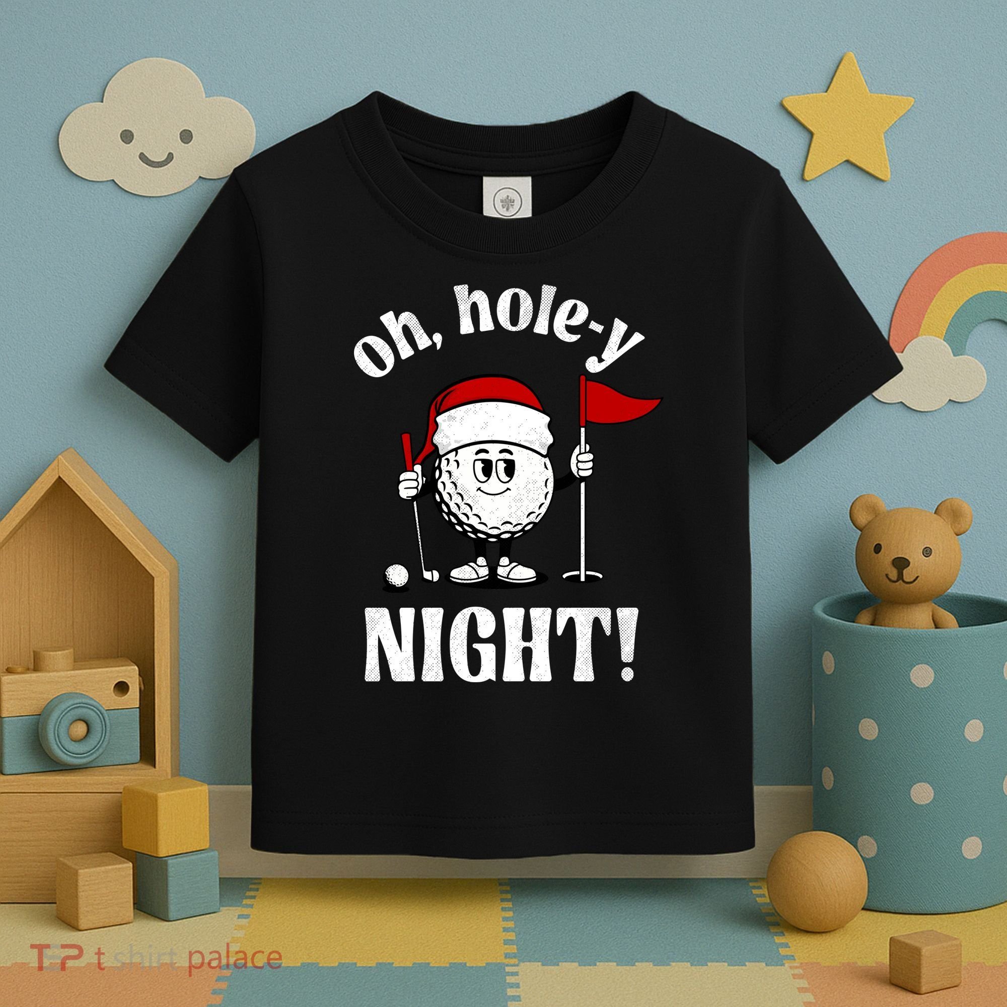 Oh Holey Night Golf Funny Christmas Toddler T-Shirt