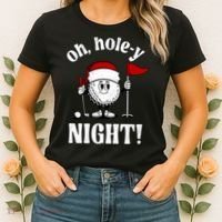 Oh Holey Night Golf Funny Christmas Women's T-Shirt thumb 2
