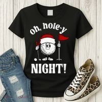 Oh Holey Night Golf Funny Christmas Women's T-Shirt thumb 3