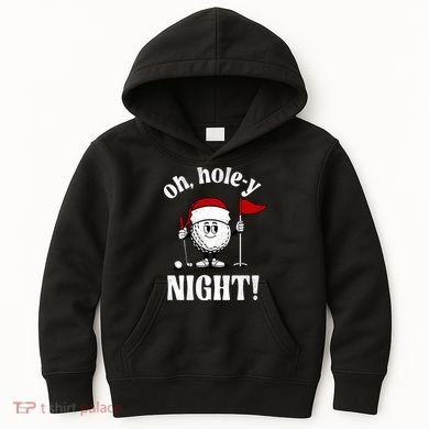 Oh Holey Night Golf Funny Christmas Kids Hoodie