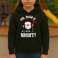 Oh Holey Night Golf Funny Christmas Kids Hoodie thumb 3
