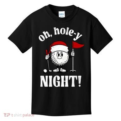 Oh Holey Night Golf Funny Christmas Kids T-Shirt