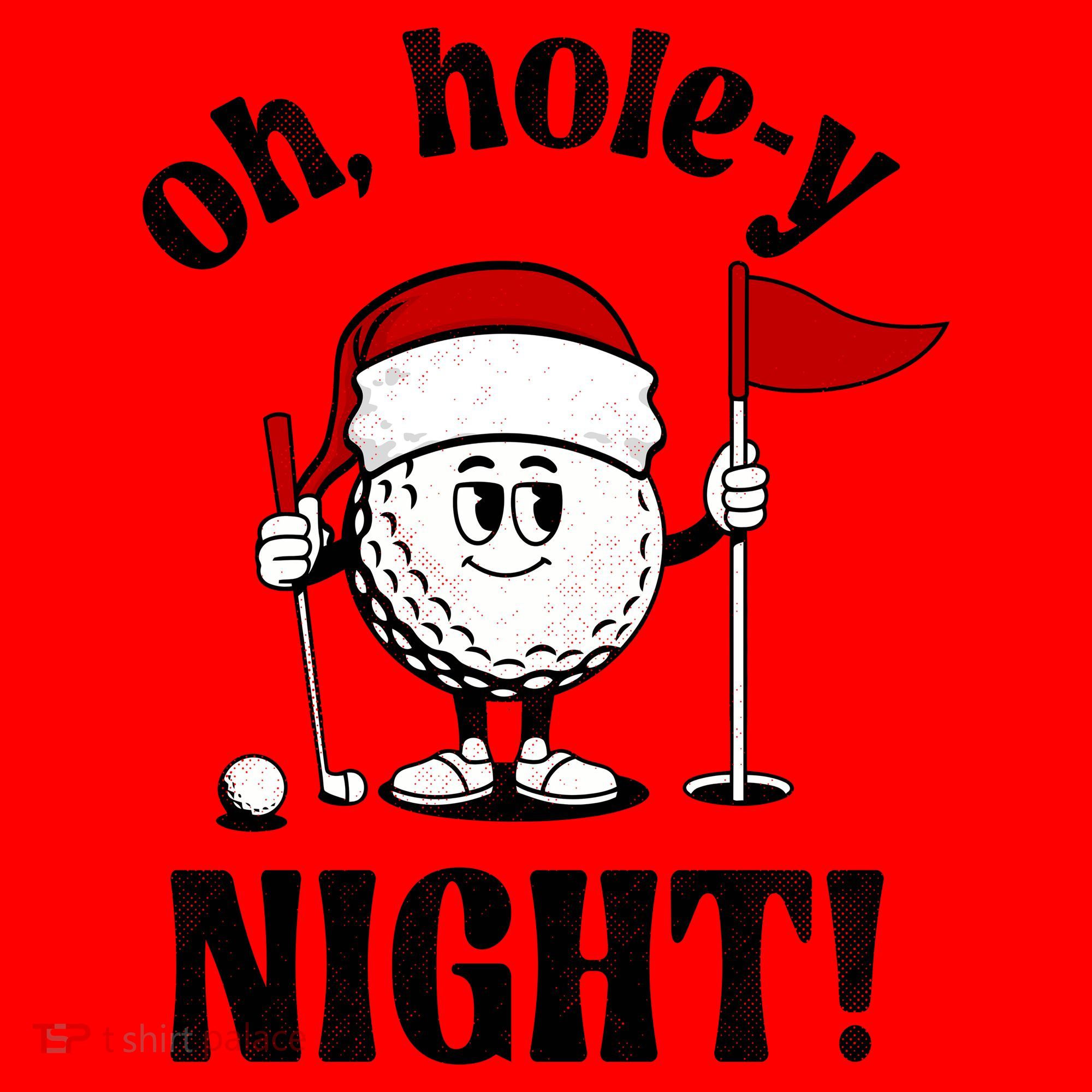 Oh Holey Night Golf Funny Christmas Santa Hat