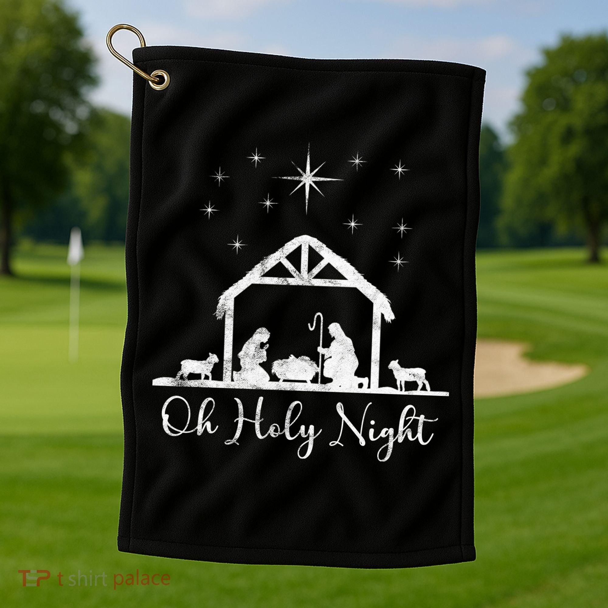 Oh Holy Night Jesus Stable In Bethlehem Golf Towel