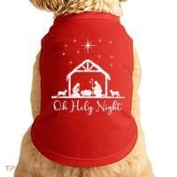 Oh Holy Night Jesus Stable In Bethlehem Doggie Tank thumb 0