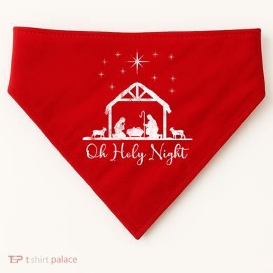 Oh Holy Night Jesus Stable In Bethlehem USA-Made Doggie Bandana