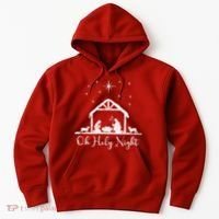 Oh Holy Night Jesus Stable In Bethlehem Hoodie thumb 0