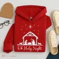 Oh Holy Night Jesus Stable In Bethlehem Hoodie thumb 4