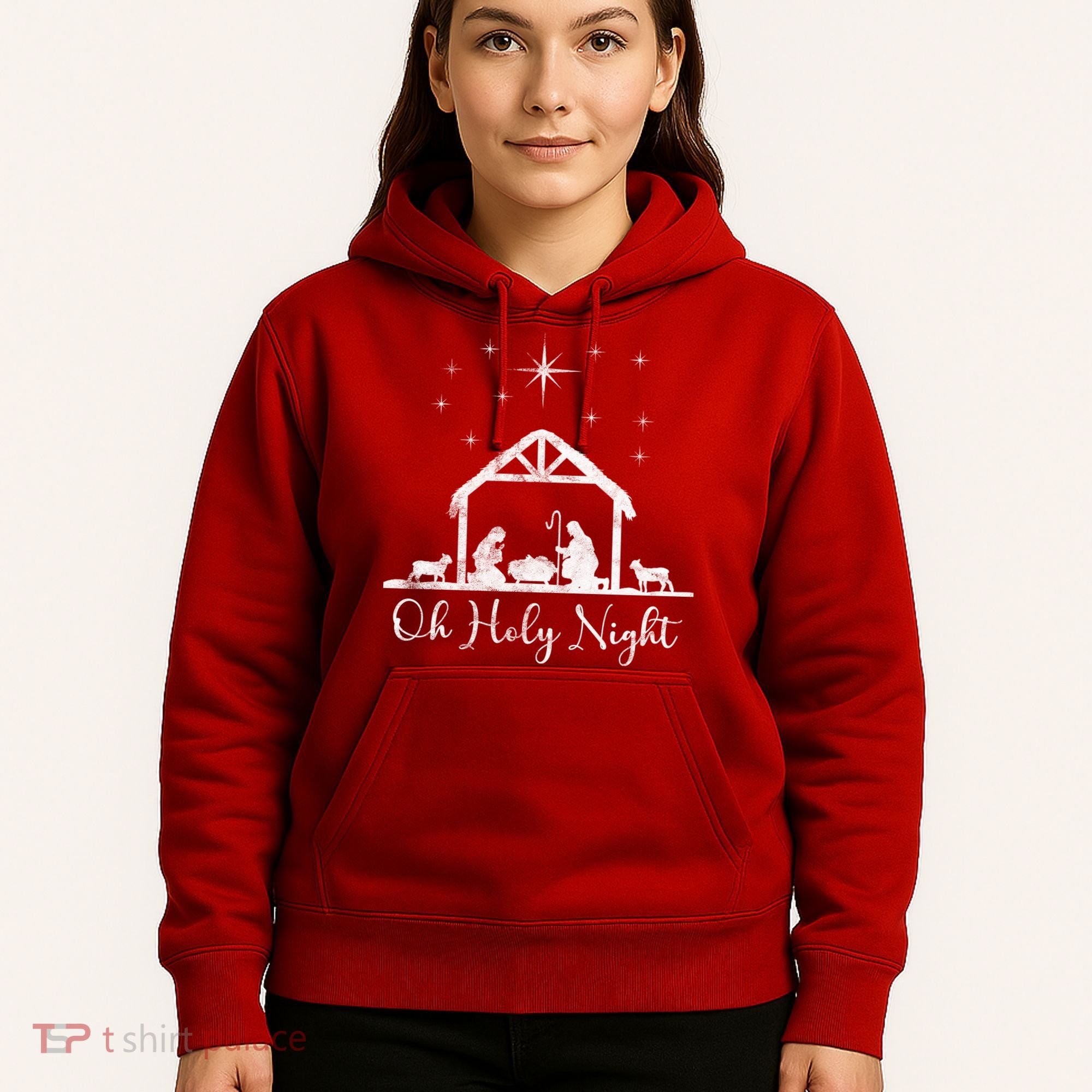 Oh Holy Night Jesus Stable In Bethlehem Hoodie