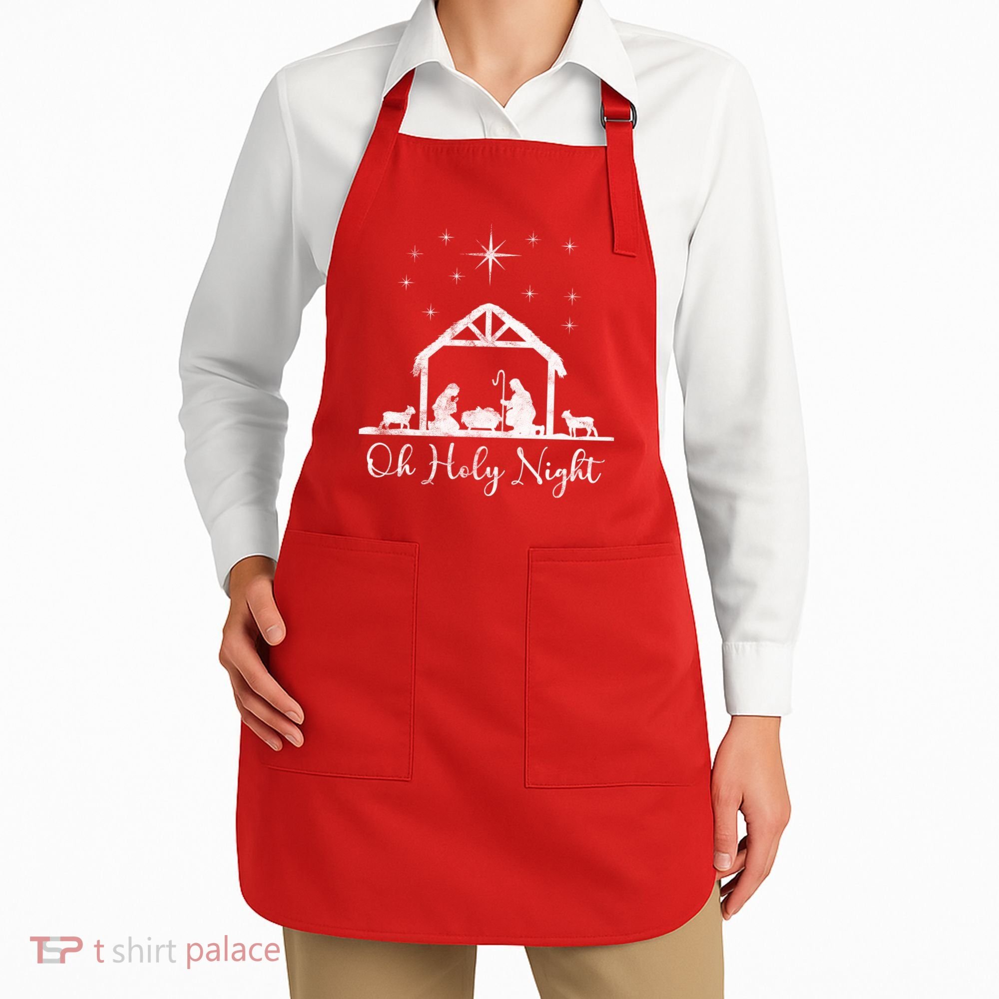 Oh Holy Night Jesus Stable In Bethlehem Apron