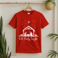 Oh Holy Night Jesus Stable In Bethlehem T-Shirt thumb 2