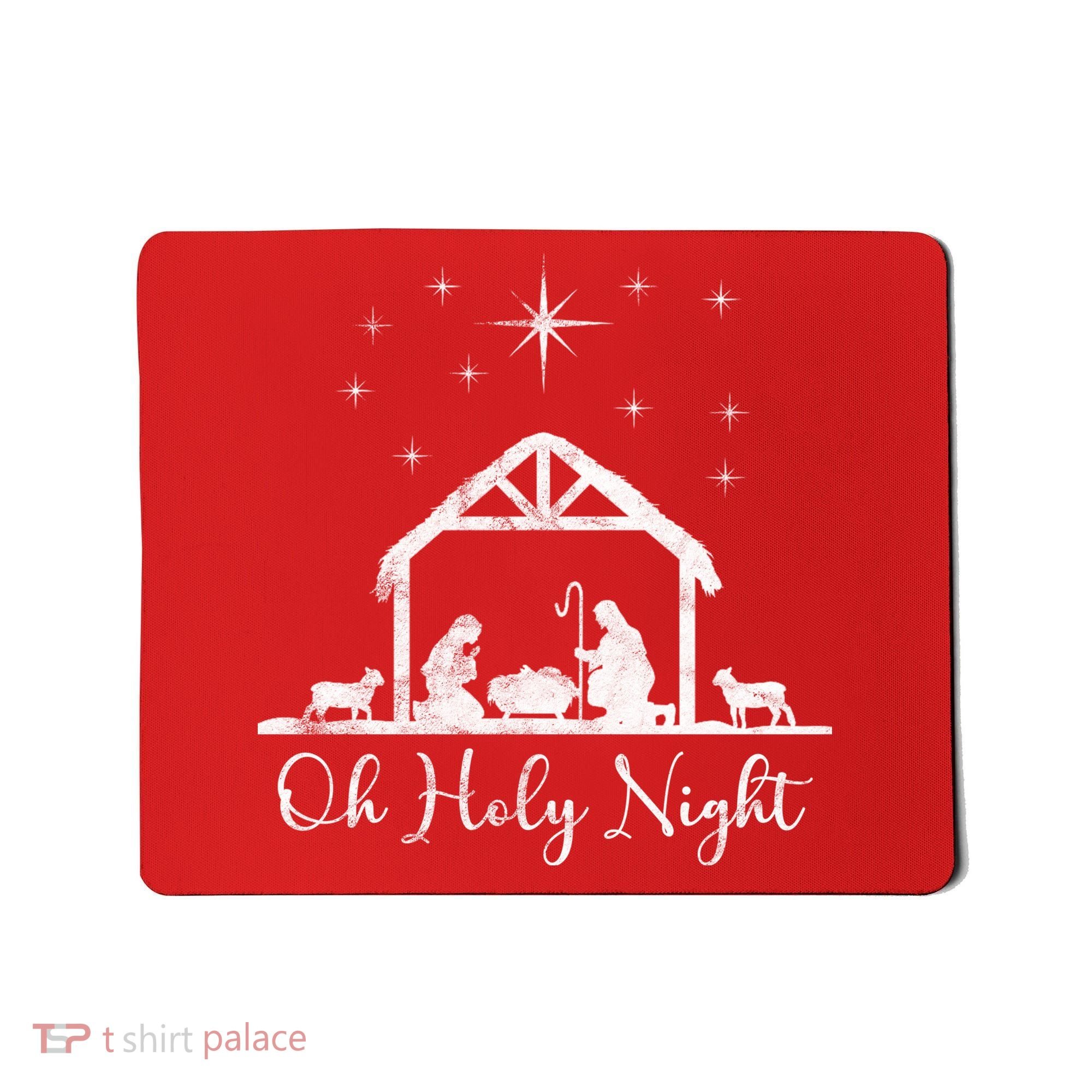 Oh Holy Night Jesus Stable In Bethlehem Mousepad
